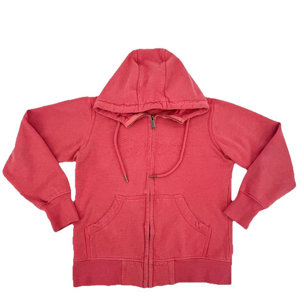Carhartt Hoodie Women's Small Wild Rose Heather Full Zip Logo Spell Out Workwear
